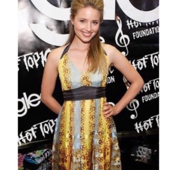 ANTHROPOLOGIE Moulinette Soeurs sz 12 Halter Dress 100% Silk TieNeck Mandela NEW - Picture 3 of 16